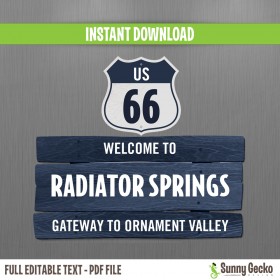 Cars Birthday Welcome Sign 